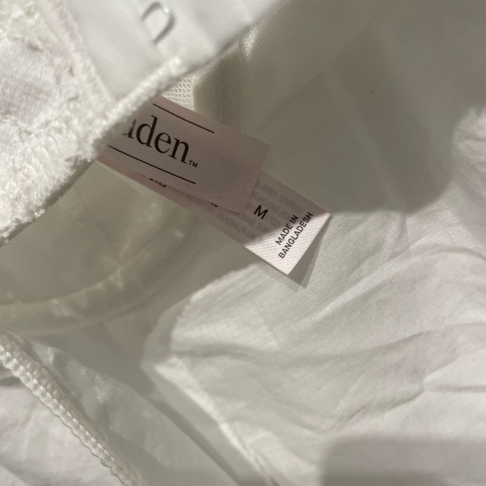 Auden Women's Woven Cotton Lingerie Babydoll Dress White Medium NWT - Picture 3 of 5